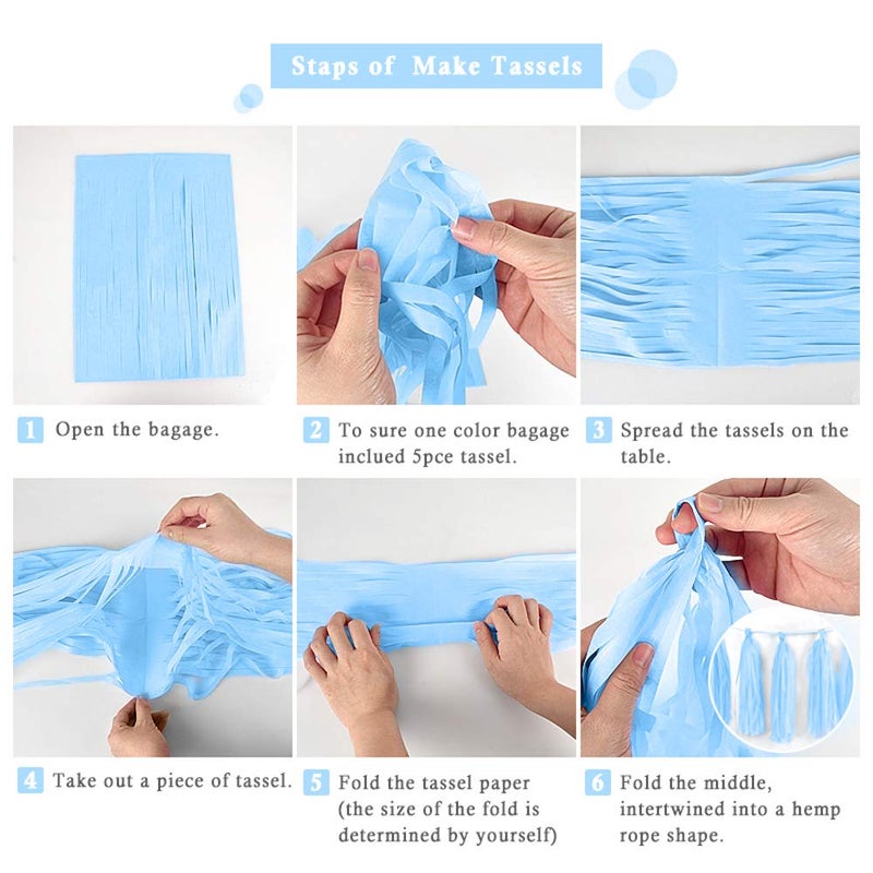 Binpeng Tissue Paper Tassel DIY Hanging paper decorations Party Garland Decor for Party Decorations Wedding,Festival,Baby Shower Decoration 35câ€†m20PCS - Image 3